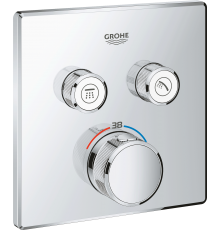 Термостатический смеситель встраиваемый Grohe Grohtherm SmartControl 29124000, С ВНУТРЕННЕЙ ЧАСТЬЮ, хром