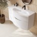 Kerama Marazzi Riva Тумба подвесная 100см, правая, с раковиной, цвет: белый матовый. RV.wb.100Rh,  RV.100Rh\WHT.M
