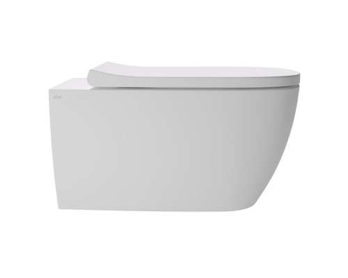 Alice Wunder Унитаз 53х31см., подвесной, безободковый, смыв aliflush+, под крепления Fischer WB-KliX, без сиденья и крышки, биколор, цвет: белый матовый/глянце. 45000191