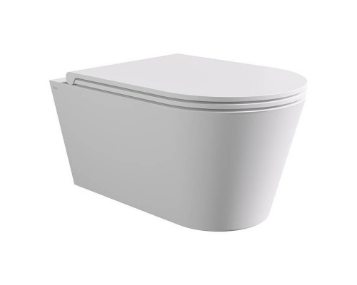 Alice Hide Round Унитаз 57х37см., подвесной, безободковый, без сиденья и крышки, цвет: белый матовый. 31170109,  FIX10