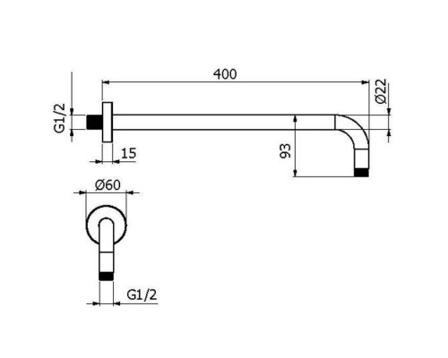 Plumberia Selection IXO Кронштейн для верхнего душа 40см., цвет: брашированое золото. SAT3130OB Plumberia Selection IXO Кронштейн для верхнего душа 40см., цвет: брашированое золото. SAT3130OB