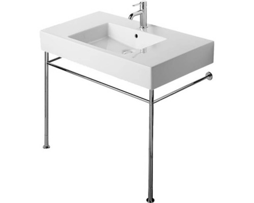 Duravit Vero Консоль металлическая 85x49см, с раковиной на 1 отв., напольная, цвет: белый/хром. 0030711000,  0329850000