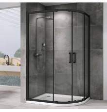 Душевой уголок Abber Schwarzer Diamant AG01180B 100x80, профиль черный, стекло прозрачное