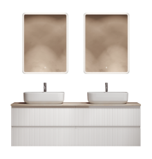 Мебель для ванной комнаты Sancos Snob T 160, bianco, столешница бежевая TT160A2X, раковина CN5043