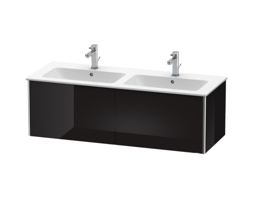 Duravit XSquare Тумба подвесная, 128х47.8х40см, с раковиной, с 2 выдв ящик, цвет: черный глянц. 2336130000,  XS407504040