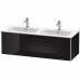 Duravit XSquare Тумба подвесная, 128х47.8х40см, с раковиной, с 2 выдв ящик, цвет: черный глянц. 2336130000,  XS407504040