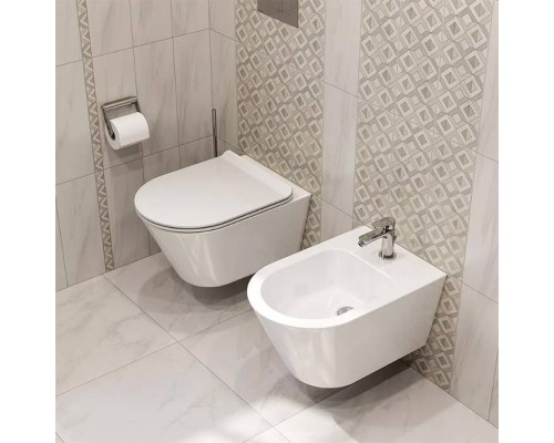 Kerama Marazzi Plaza Modern Унитаз подвесной, безободковый, цвет: белый глянцевый. PLMR.wc.02 Kerama Marazzi Plaza Modern Унитаз подвесной, безободковый, цвет: белый глянцевый. PLMR.wc.02