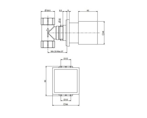 Fima Carlo Frattini Fit F3523/1NS Запорный клапан, внутренняя часть (F2220) в комплекте, цвет: черный матовый. F2220, F3523/1NS Fima Carlo Frattini Fit F3523/1NS Запорный клапан, внутренняя часть (F2220) в комплекте, цвет: черный матовый. F2220, F3523/1NS