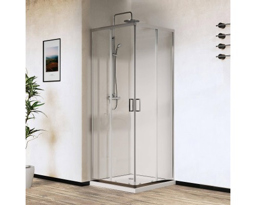 Душевой уголок Vincea City VSS-5CT8010CL 100х80 см, профиль хром, стекло прозрачное