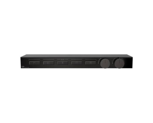 Gessi Hi-Fi Термостат для душа, с вкл. до 5 источников одновременно, с полкой из черного мат. стекла, внешняя часть, цвет: Black Metal PVD. 63028#706