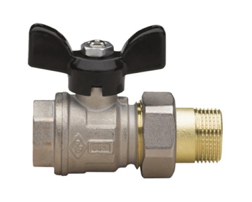 Шаровой кран Rubinetterie Bresciane полнопроходный UNI-SFER 3/4 вн/нар резьба американка, бабочка 4604270000