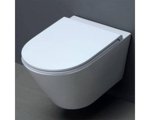 Azzurra Forma Унитаз подвесной безободковый 54х37х34см с сиденьем soft close антигрязевое покрытие, цвет: белый. FOR1800/F bi/cr, FMVKSPE00000BI Azzurra Forma Унитаз подвесной безободковый 54х37х34см с сиденьем soft close антигрязевое покрытие, цвет: белый. FOR1800/F bi/cr, FMVKSPE00000BI