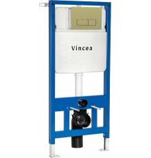 Система инсталляции для унитазов Vincea VIS-601 с кнопкой смыва VFP-002BG брашированное золото
