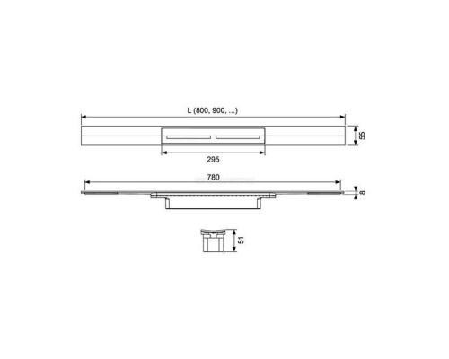 TECEdrainprofile Профиль для душа 160см, цвет: сатин. 671600