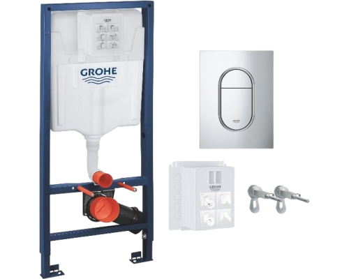 Система инсталляции для унитазов Grohe Rapid SL 39702000 3 в 1 с панелью смыва