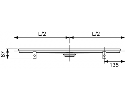 TECE drainline, Комплект для установки дренажного канала 1200 мм из нержавеющей стали, для пристенного монтажа. 660005,  660003,  650000,  601270,  660016,  601201