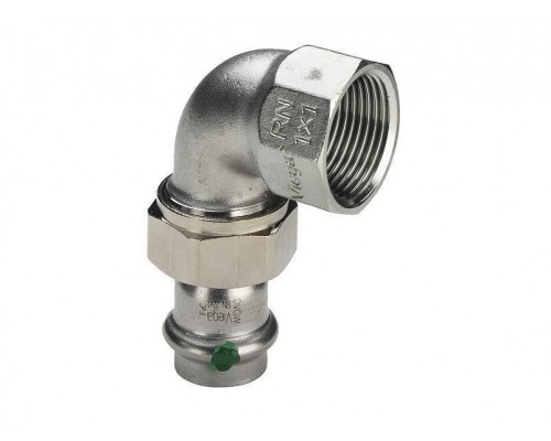 Переходной элемент 90°, Viega, Sanpress inox, с SC-Contur, с переходом на внутреннюю резьбу, с плоским уплотнением, 28 x 1, нержавеющая сталь, модель 2355 Переходной элемент 90°, Viega, Sanpress inox, с SC-Contur, с переходом на внутреннюю резьбу, с плоским уплотнением, 28 x 1, нержавеющая сталь, модель 2355