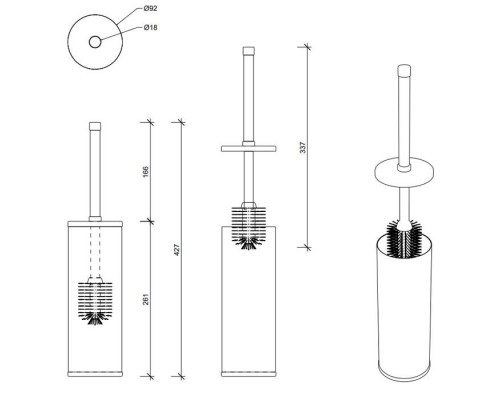 Decor Walther DW 85 WC Туалетный ершик, напольный, цвет: хром. 0801500