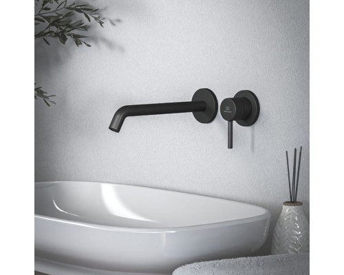Ideal Standard Ceraline Nuovo Смеситель для раковины, встраиваемым, излив: 22см., цвет: Черный матовый. BD848XG Ideal Standard Ceraline Nuovo Смеситель для раковины, встраиваемым, излив: 22см., цвет: Черный матовый. BD848XG