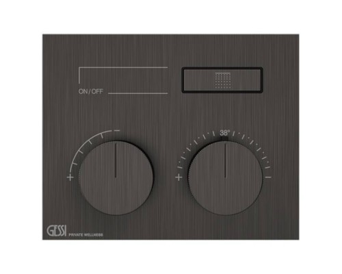 Gessi Hi-Fi Термостат для душа, 1 источник, внешняя часть, цвет: Black Metal Brushed PVD. 63002#707