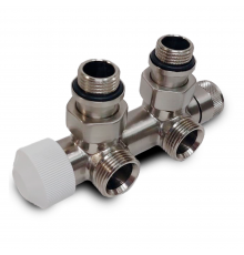 Узел нижнего подключения термостатический SR Rubinetterie угловой 1/2 х3/4 Е Никель матовый (правый) 0684-1500NSE0