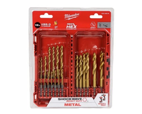 Сверла по металлу Milwaukee RedHEX HSS-TiN GEN II (2-10 мм) 19шт.