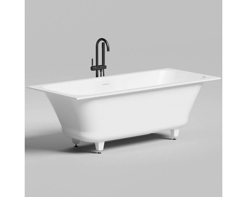 Salini Orlanda Axis Kit Встраиваемая ванна на ножках 170х75х60см., UpDown, сифон, интегрированный слив-перелив, материал: S-Sense, цвет: белый матовый. 103313M