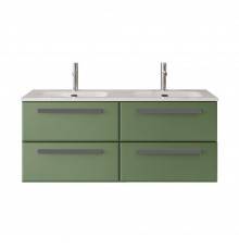 Тумба с раковиной Cezares Eco Cer-N 120, 4 ящика, фисташковый софт, раковина Eco 120, двойная, ручки серые