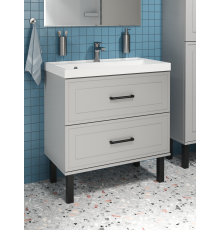 Тумба с раковиной STWORKI Хадстен 80 напольная, серая