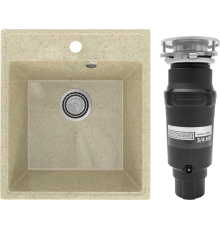 Комплект Мойка Practik PR-M 425-002 слоновая кость + Измельчитель Bone Crusher BC 910-SL-Slim Line