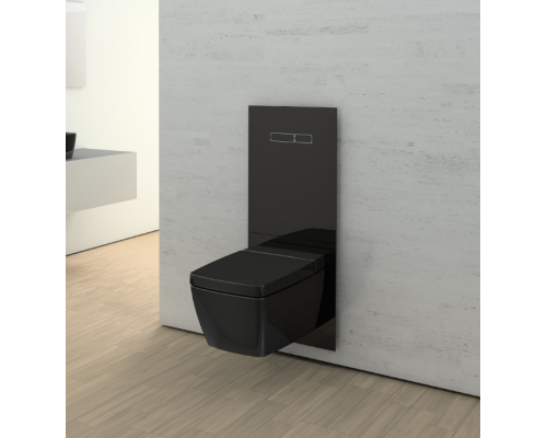 TECELux для установки унитаза -биде (DURAVIT) с верхней панелью из черного стекла с механическим блоком управления, стекло черное, клавиши хром. 9650004,  9650107