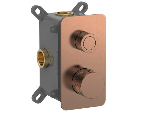 AQM8810BC Встр. термостат на 1 п. с регулировкой напора в комп. с внутр. частью, медь шлиф AQM8810BC