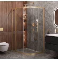 Душевой уголок Cezares Molveno RH 1 120+90 C BORO IV, 120х90 см, профиль брашированное золото, стекло прозрачное
