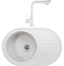 Комплект Мойка кухонная Kaiser KGM-7750-W белая + Смеситель Teka 13044-10 белый