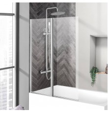 Шторка на ванну BelBagno Uno V-2-110/150-C-Cr стекло прозрачное