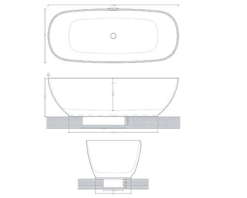 Artceram Hoop Ванна 170x70хh50 см отдельностоящая, цвет: salvia. ACW002 44 Artceram Hoop Ванна 170x70хh50 см отдельностоящая, цвет: salvia. ACW002 44