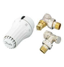 Комплект угловой радиаторных терморегуляторов Danfoss RAE, RA-FN, RLV-S. 013G5083