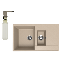 Мойка кухонная Ulgran Quartz Prima 860 десерт + дозатор UQ 02 десерт