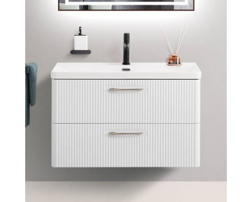 Тумба с раковиной BelBagno Due 80 белый металлик Тумба с раковиной BelBagno Due 80 белый металлик