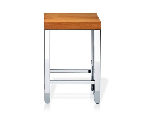 Decor Walther Wood HO Табурет 30x30x44см, напольный, цвет: сталь полированная / светлый бук. 0926786