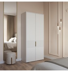 Шкаф для одежды DIWO Краснодар, 90x200x43 см, двуxдверный, белый, ручка золото