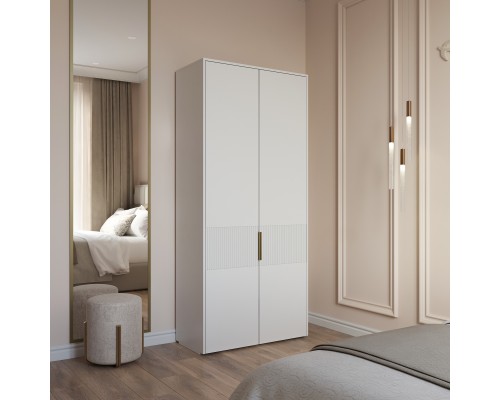 Шкаф для одежды DIWO Краснодар, 90x200x43 см, двуxдверный, белый, ручка золото