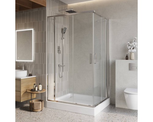 Душевой уголок BelBagno Luce AH-22-115/110-C-Cr, профиль хром, стекло прозрачное