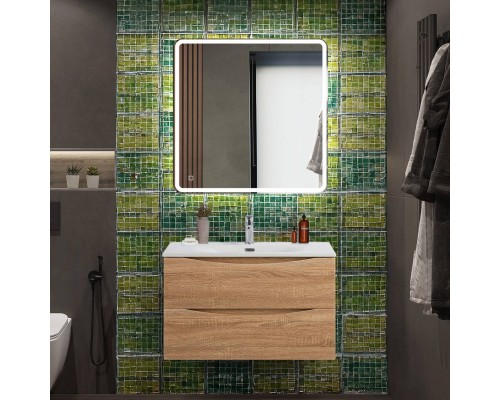 Мебель для ванной комнаты BelBagno Marino-cer-n 80 подвесная, rovere bianco