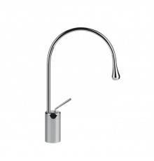 Gessi Goccia Смеситель для раковины на 1 отверстие, высокий, излив 244мм R=125, с фиксированным носиком, цвет: хром. 33806#031