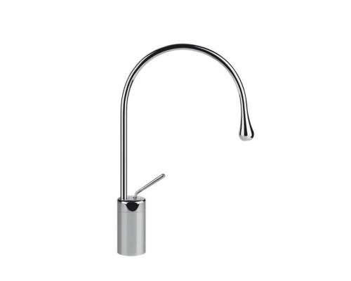 Gessi Goccia Смеситель для раковины на 1 отверстие, высокий, излив 244мм R=125, с фиксированным носиком, цвет: хром. 33806#031