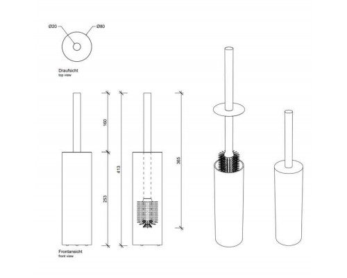 Decor Walther Bar SBG Туалетный ершик, напольный, цвет: хром. 0856800