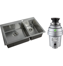 Комплект Мойка кухонная Zorg Light ZL R 780-2-510-L + Измельчитель Inox D ZR-56 D