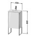 Duravit XSquare База напольная 43x30.8x84см с раковиной, 1 дверца, петли справа, цвет: глянцевый белый. XS4520R2222,  07334500411