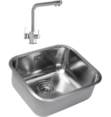 Комплект Мойка кухонная Grandex Aqua Select 200332 + Смеситель MEGA Life MG-TK06 хром